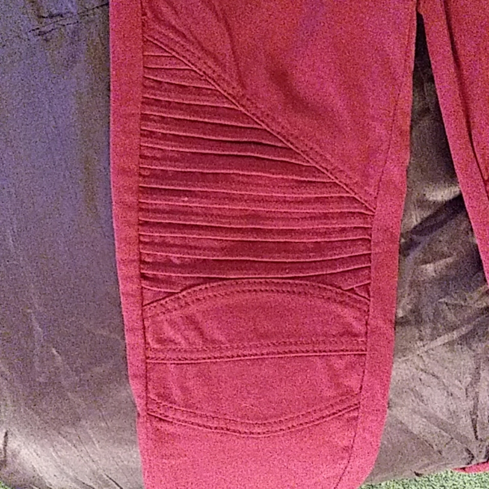 White Plum Jeggings Moto Style Fuchsia Medium